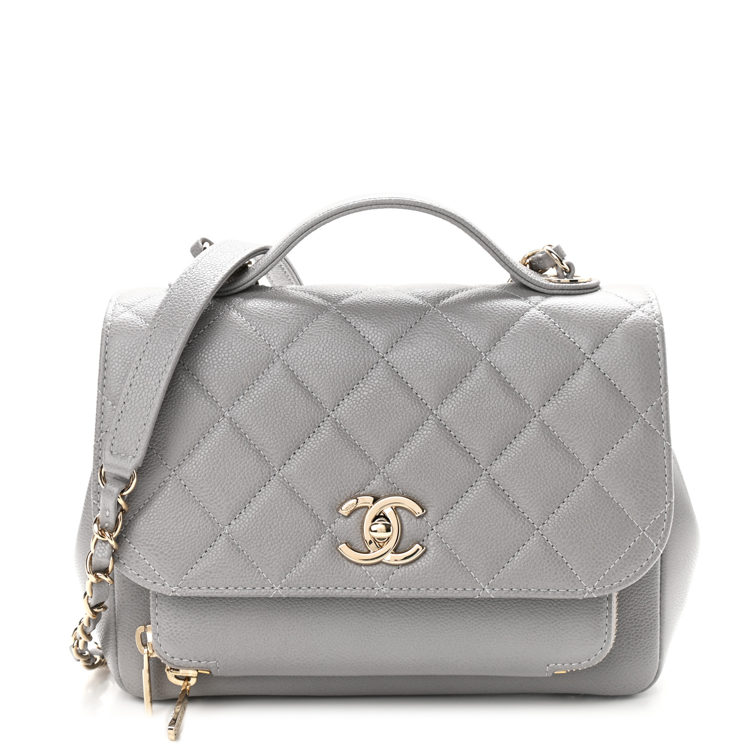 CHANEL Caviar Quilted Medium Business Affinity Flap Beige 1177086